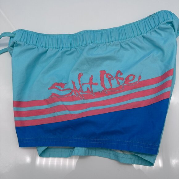 Salt‎ Life Women's High Tide SLX-QD AquaTrunks Swim Board Short, Size M, Blue - Picture 6 of 9